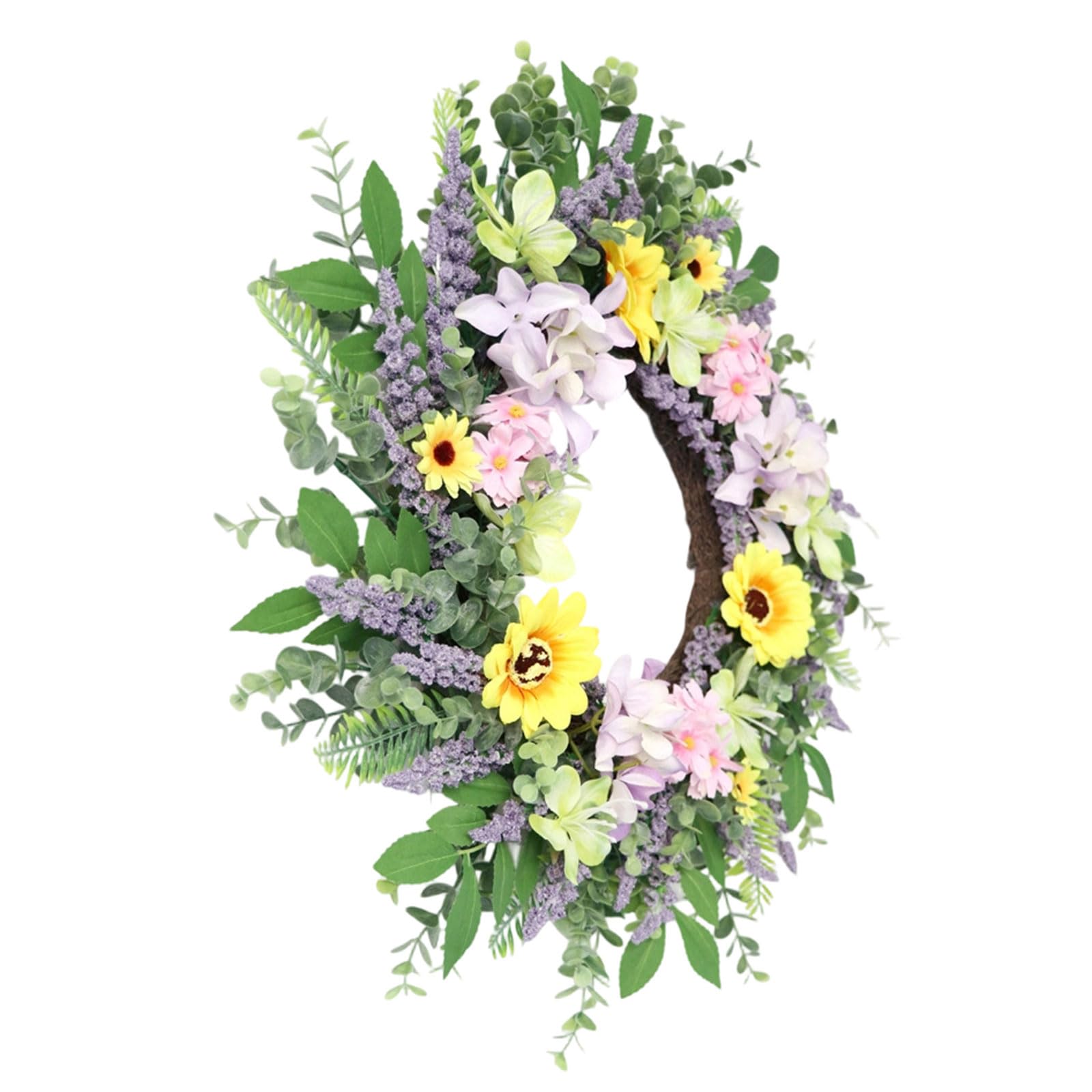 Stylish Artificial Floral Wreath with Sunflowers and DaisiesFloral Garlands Perfect for Seasonal and Wedding Decorations Home Deck Wreath