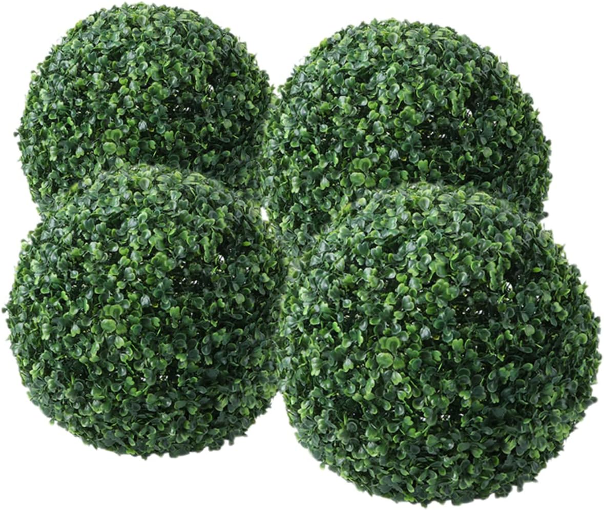 TITGGI 2 PCS 16 inch Artificial Plant Topiary Balls, 4 Layers Boxwood