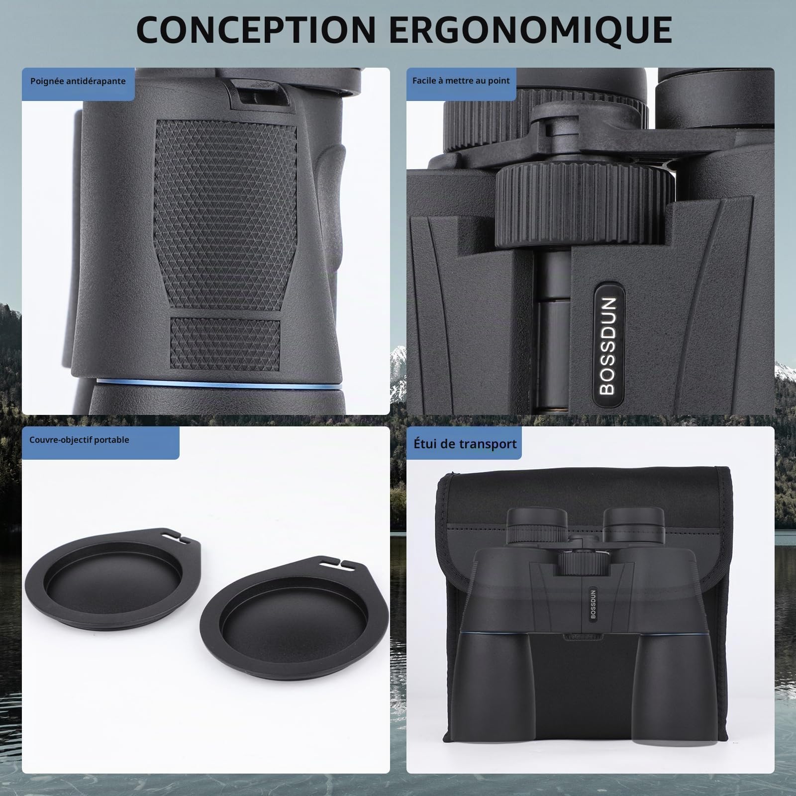 Jumelles 16x50 HD pour Adultes, Jumelles Professionnelles étanches avec prismes BaK4 et Grand Champ de Vision pour l'observation des Oiseaux et la Chasse