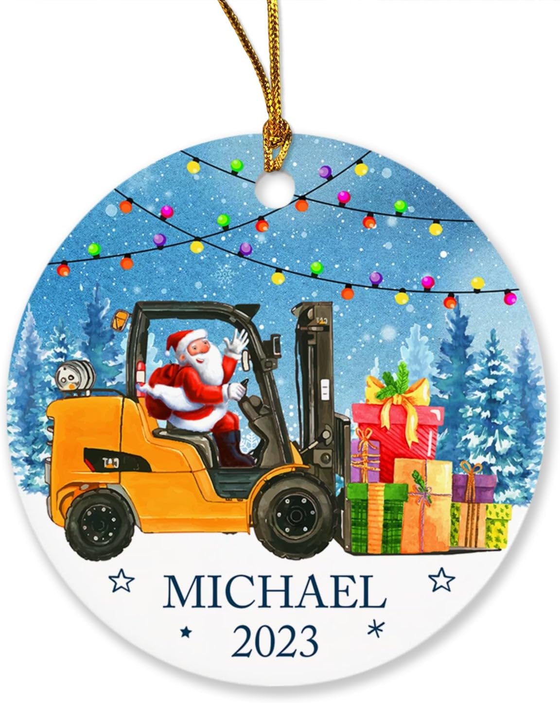 Forklift Operator Christmas Ornament, Forklift Ornament for