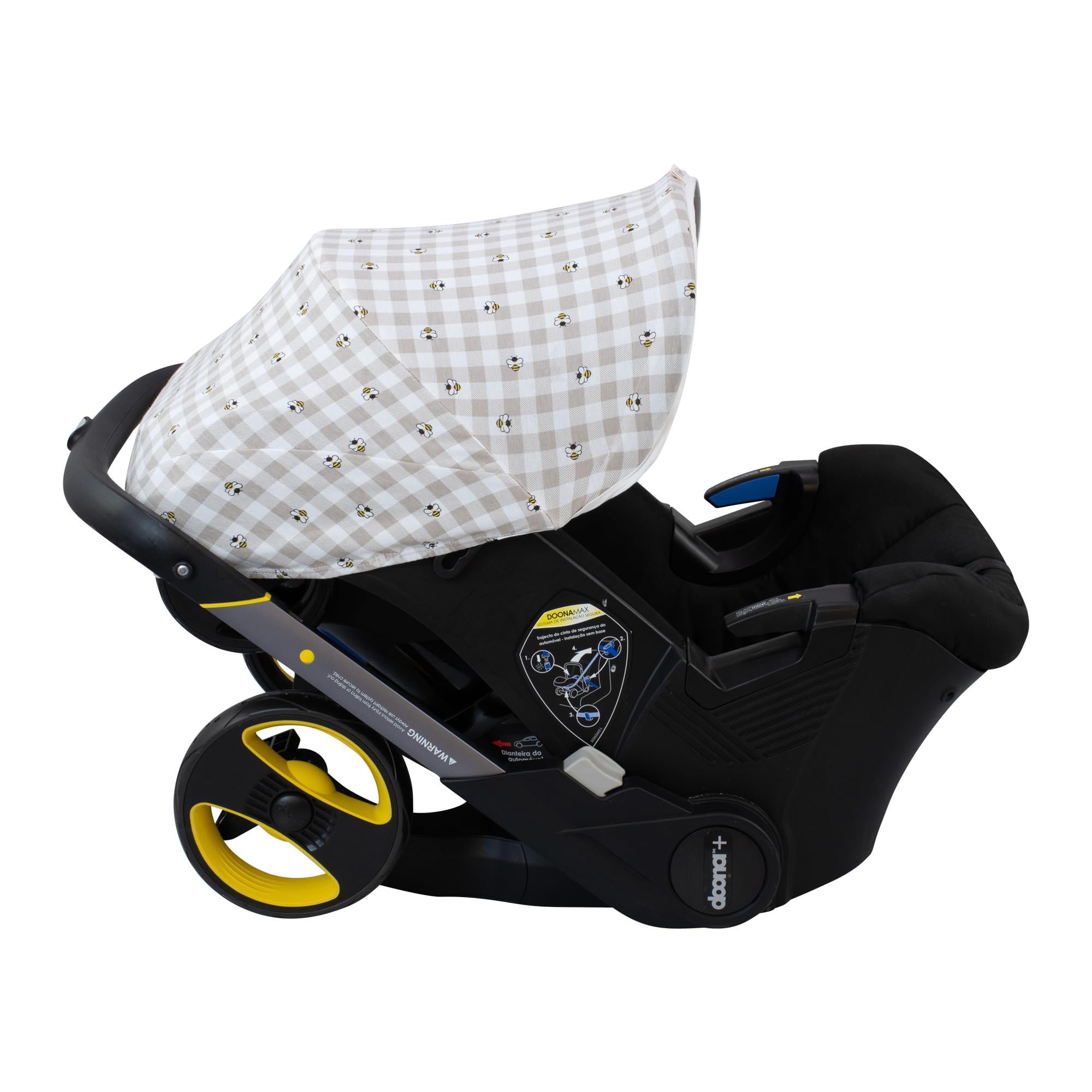 JYOKO KIDS Verdeck für Autositz und Kinderwagen, kompatibel mit Doona, 100% Baumwolle, White Star