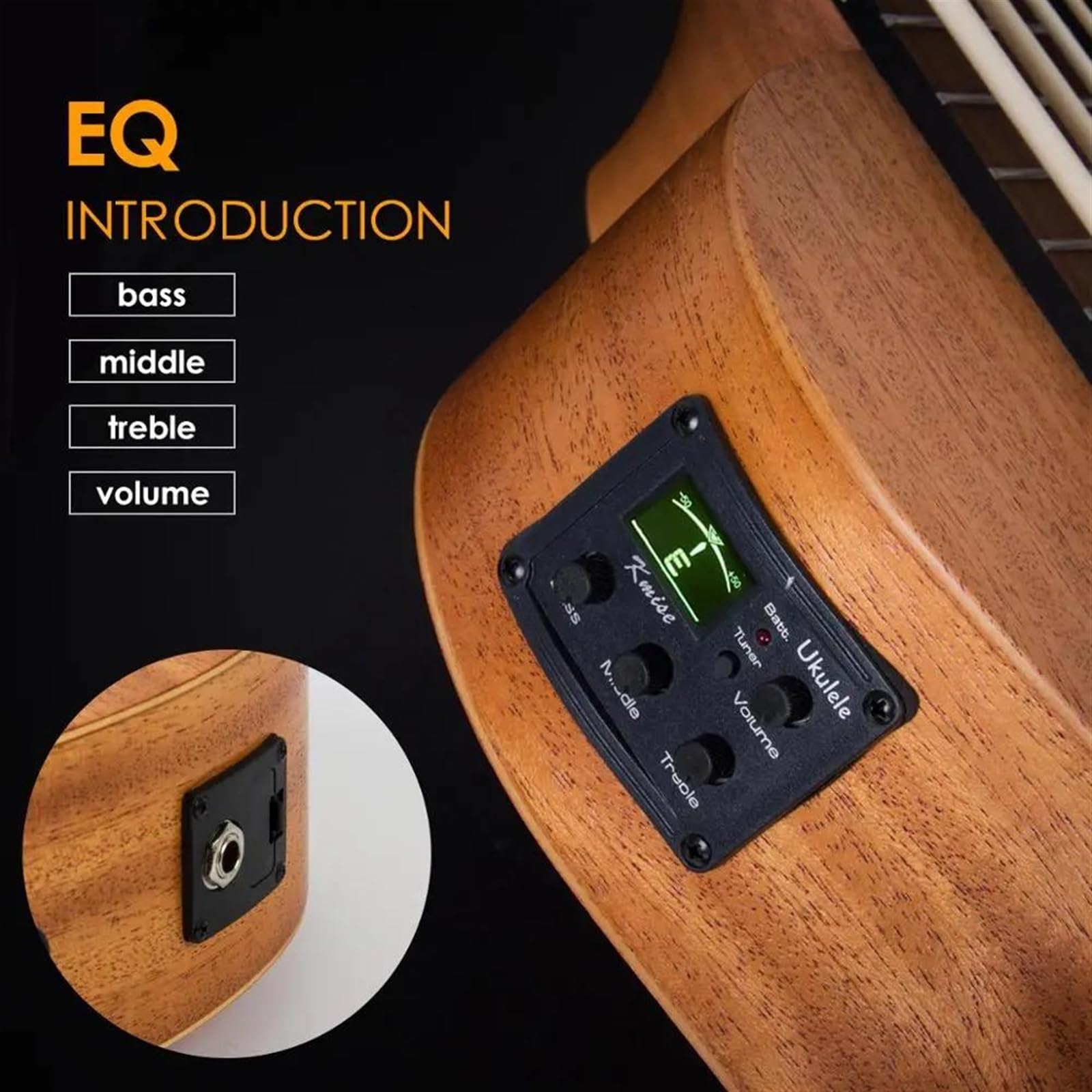 Ukulele Baritono Basso Alto Da 30 Pollici Con Stelo Di Regolazione Del Plettro Della Tracolla