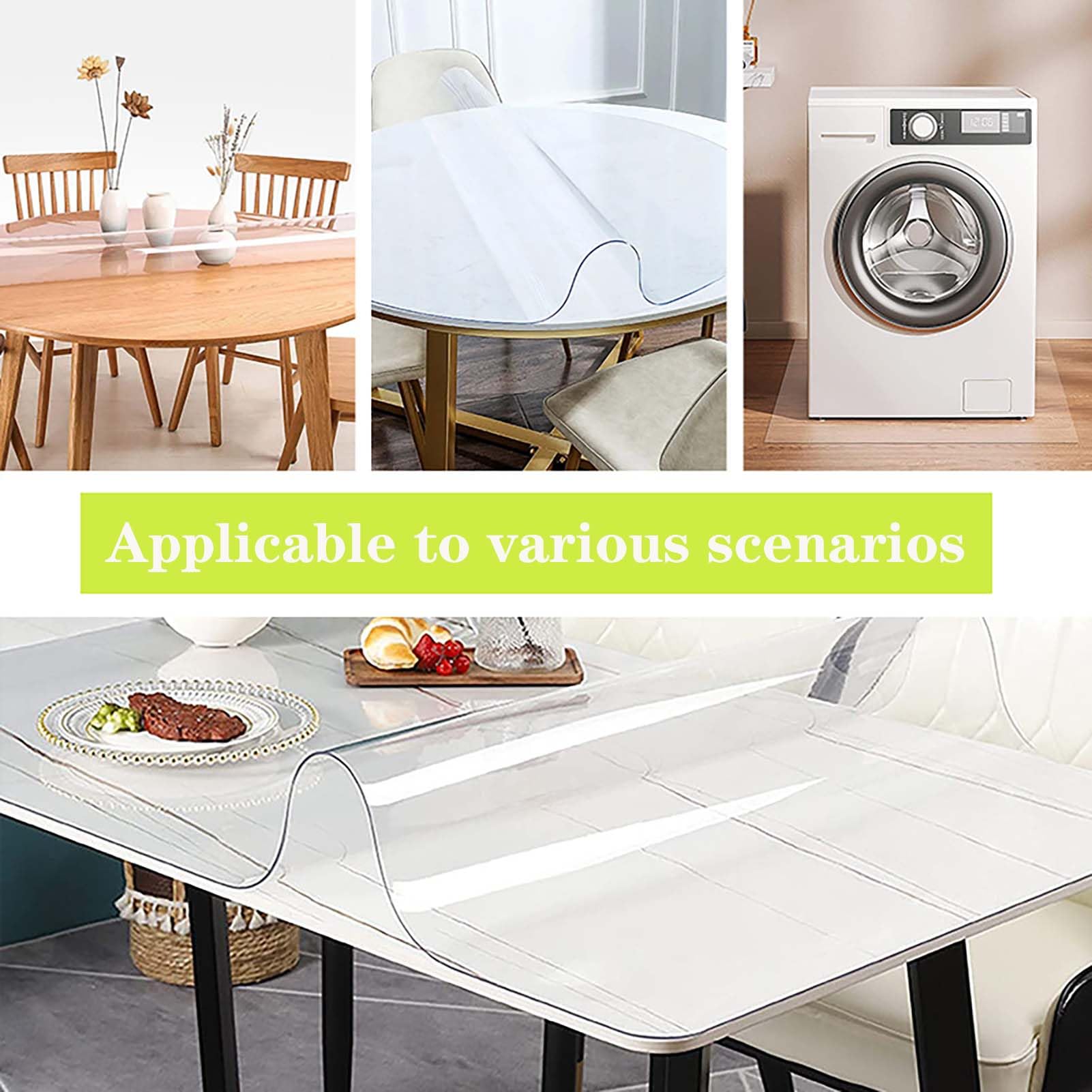 Tappetino Protettivo Trasparente per scrivania per Cucina e casa, Antiscivolo, in PVC, Trasparente, Resistente al Calore, Impermeabile, 1,5 mm, Dimensioni 45x85 cm, 18x33 Pollici (1,5 mm, 40x195