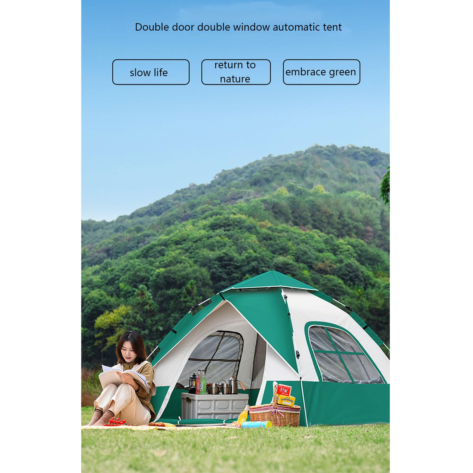 Tente De Camping 2 Personnes Ultra Légère - Imperméable Anti-UV Installation Facile Pour Randonnée