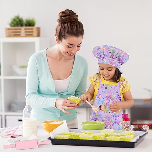 Miniatura 2 de Delantales para niñas con bolsillos para niños, para cocinar, hornear, pintar, manualidades, arte, jardinería, ajustable