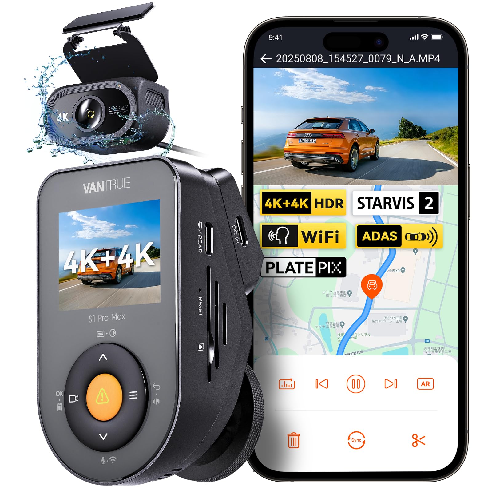 ※31アイスクリーム※VANTRUE S1 Pro 前後カメラ ドラレコ Amazon.co.jp: 前後カメラ 4K 800万画素 ドライブレコーダー VANTRUE