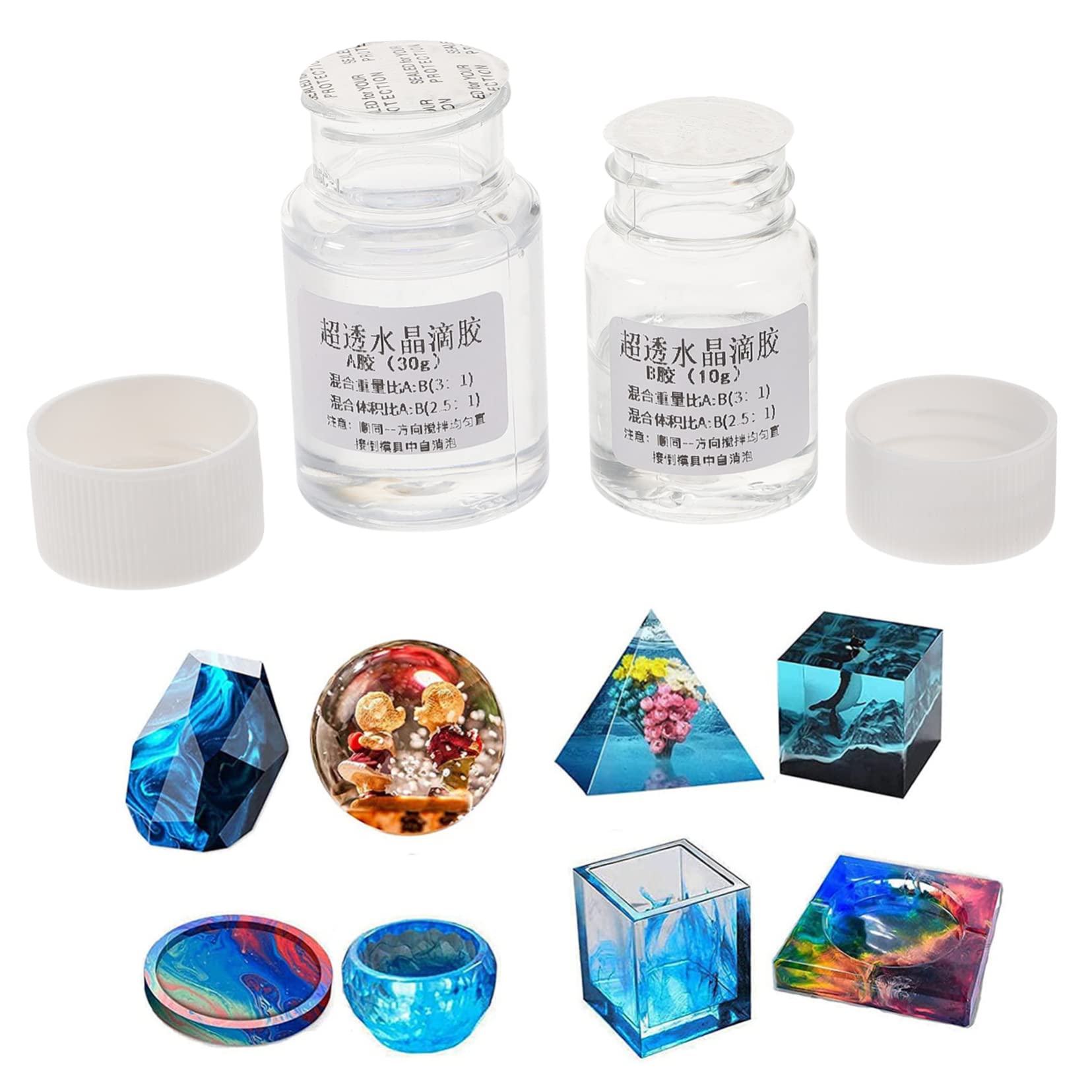 Healvian 6sets Colla Epossidica Trasparente Per Gioielli Set Ab e Alta a Creazioni Artigianali e Riparazioni