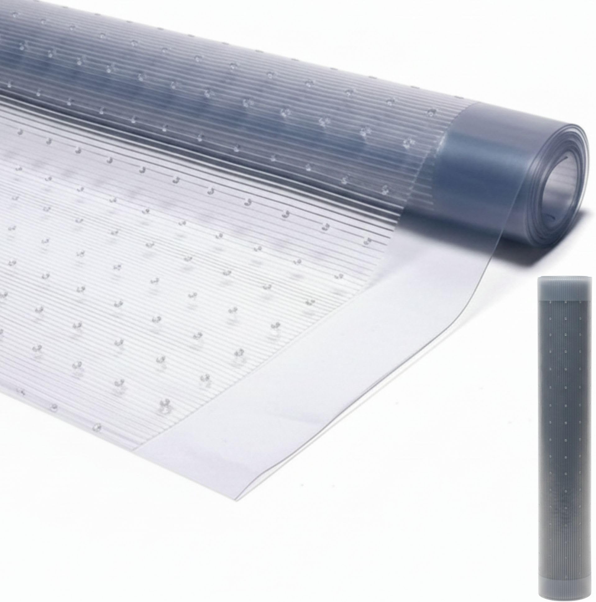 Milena Heavy Duty Vinyl Carpet Protector & Clear Plastic Floor Runner Mat Roll, Waterproof, Crystal Clear Transparent Guard for Home, Office, Hallway, Kitchen & Stairs, 27" Width PVC Sheet (1 Meter)