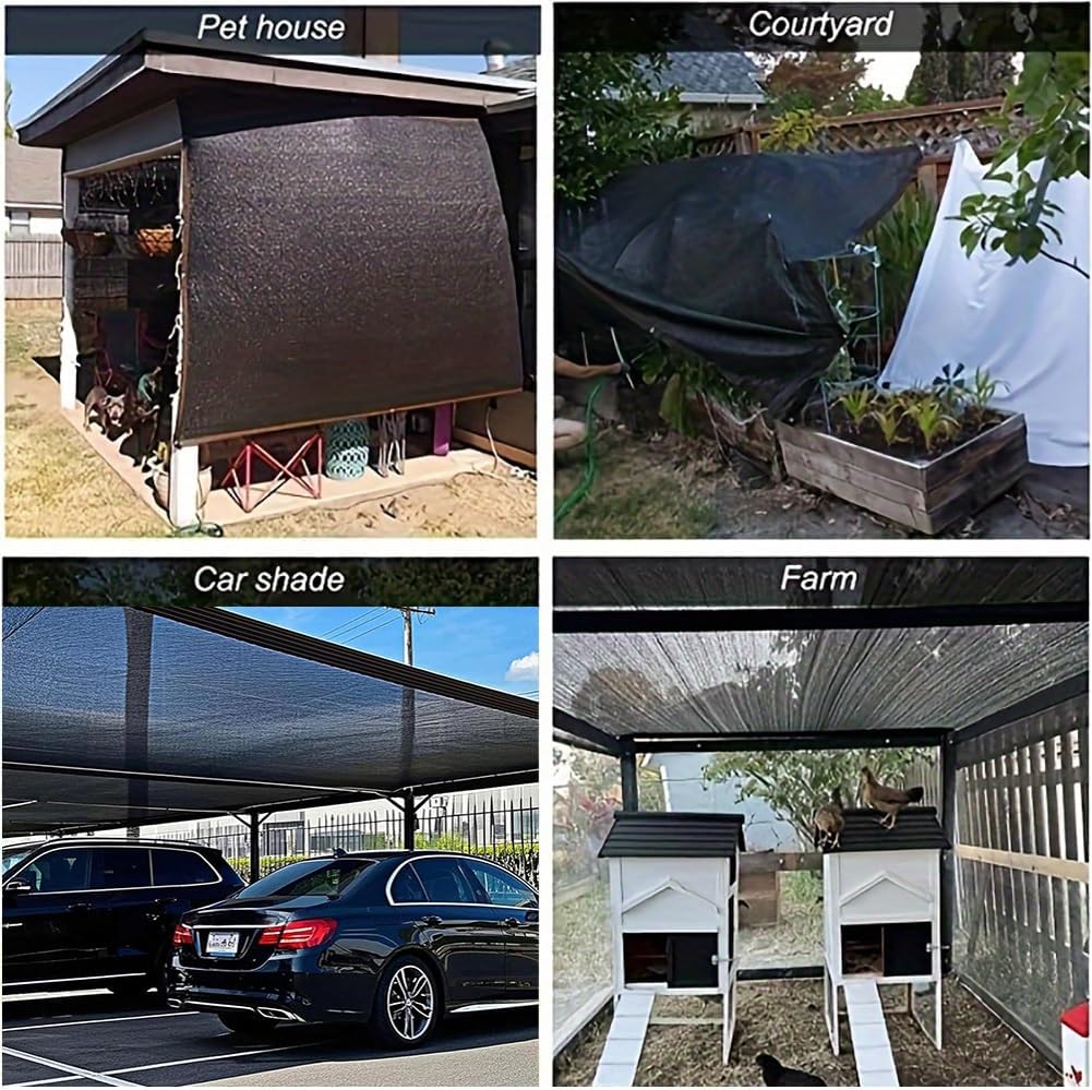 90% Shade Cloth for Garden, 25'x50' 20'x30' 35'x40' 30'x50' Tear Resistant Sun Shade Net, Outdoor Shade Tarp Cover, Sunblock Netting for Patio Pergola Courtyard, Black(25x25ft)