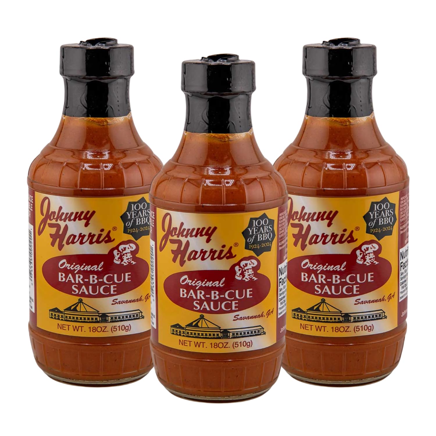 Johnny Harris Original Barbecue Sauce, Gluten-Free, Classic Bold Flavor, Gourmet Cookout Sauces, Authentic Southern Recipe, Rich Grilling Sauce for Chicken - 3 Pack