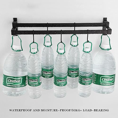 Miniatura 7 de CHIMZI Calentadores de toallas soportes para toallas de baño toallero de aluminio juego de toallero de pared negro toalla de doble poste con gancho