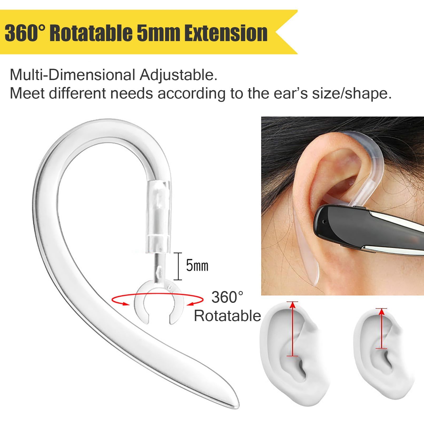 Amazon.co.jp: VSuRing イヤーフック 360度回転 5個入 5.0mm シリコン