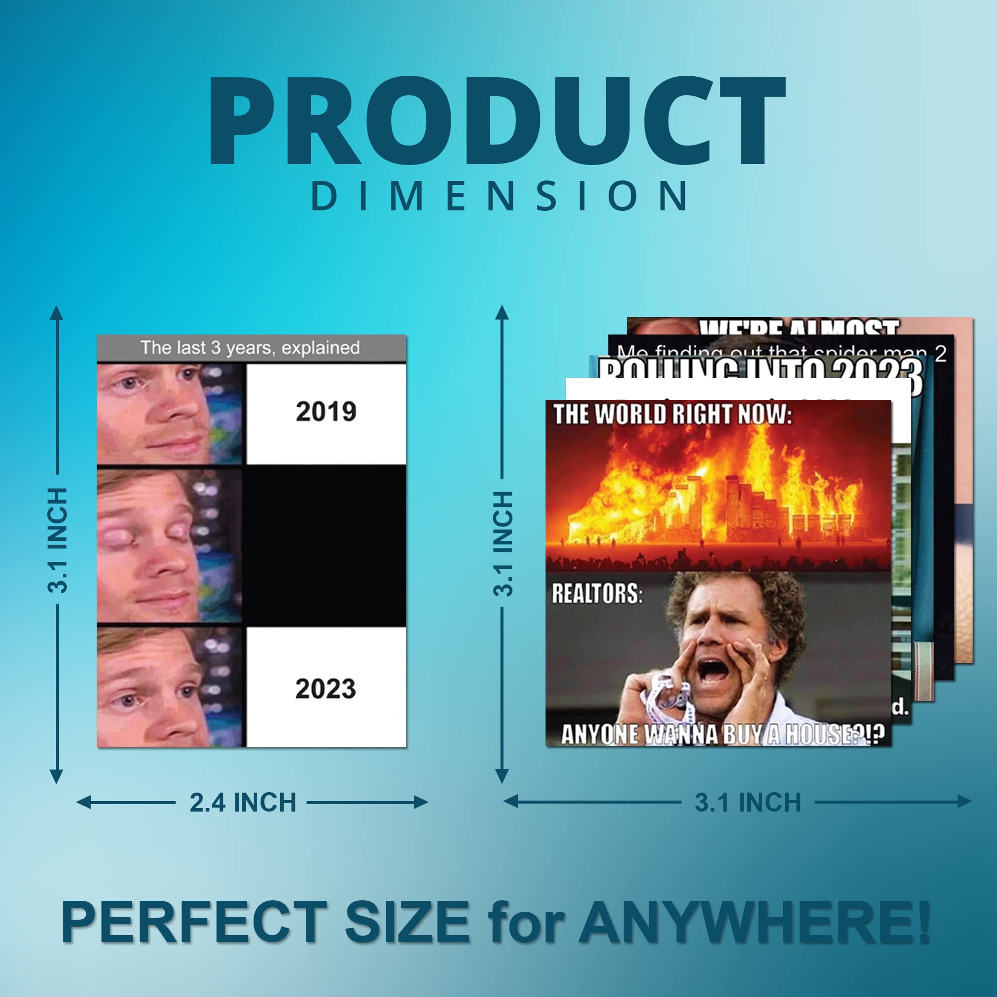 GRITKULTURE ファニーインターネットミーム プレミアム大型ステッカー 18枚パック エコノミーインフレーション 映画ミーム 笑い用 車  トラック 窓 スクラップブッキング ノートパソコン用