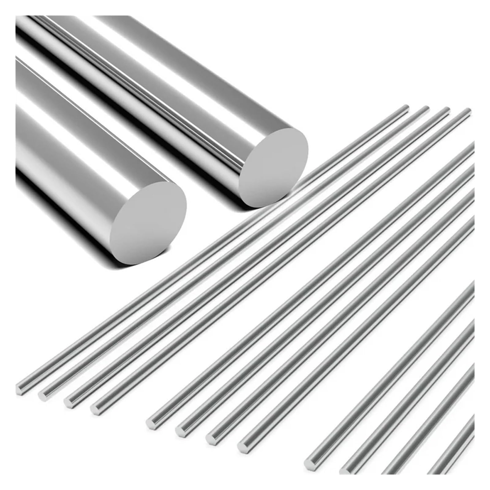Rundstahl aus rostfreiem Stahl 500 mm massiver Rundstab aus Edelstahl for Drehmaschinen, sortiert for Heimwerker-Handwerkswerkzeug, 50,8 cm Durchmesser, 2 mm, 3 mm, 4 mm, 5 mm, 6 mm, 8 mm(4mm 5pcs)