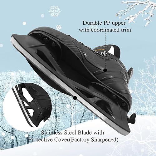 Miniatura 2 de WELLWON Adjustable Ice Hockey Skates for Outdoor and Rink, Recreational Ice Skates, Fitness Hockey Skates Fun Ice Skating Shoes with Soft Padding