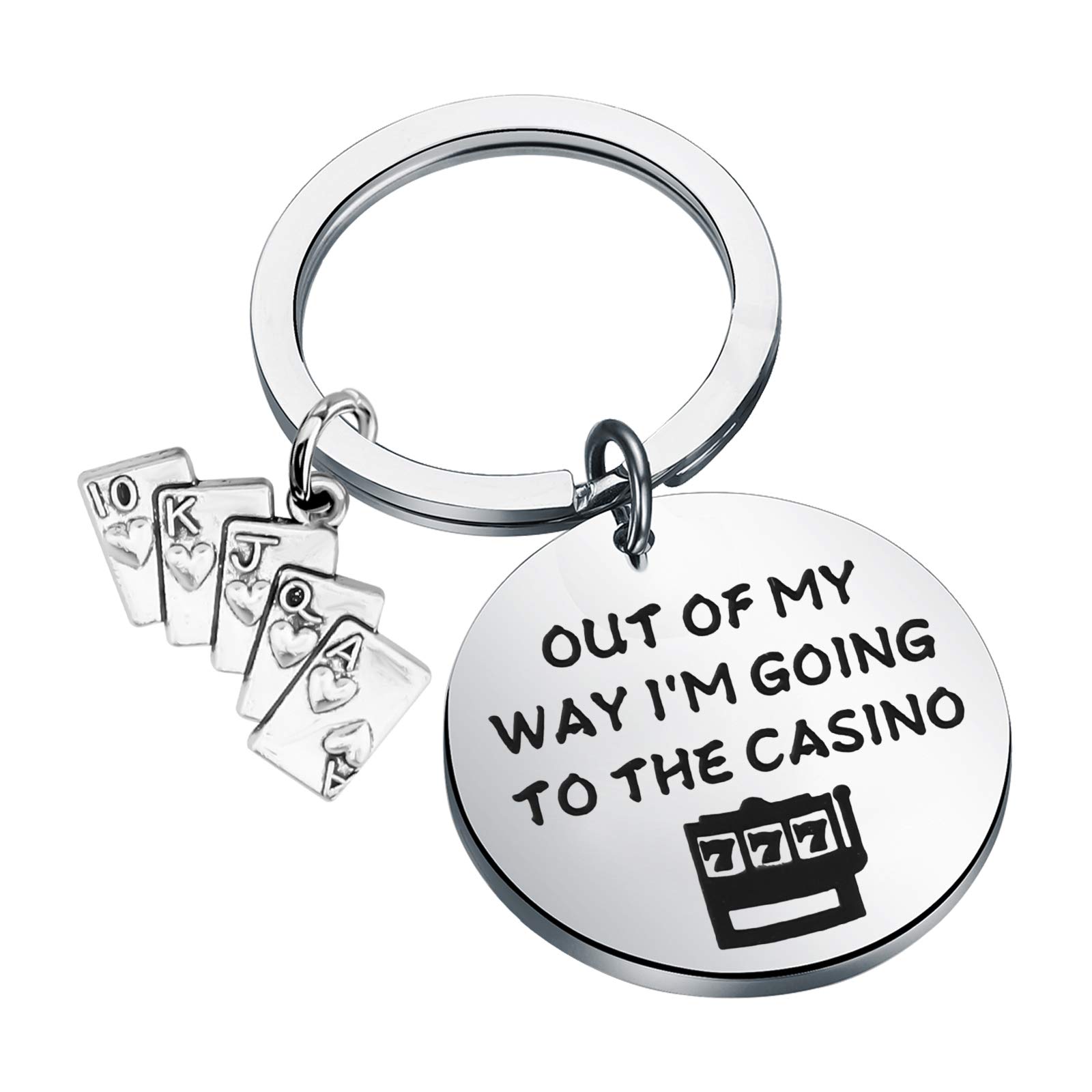 MYOSPARKGambler Gift Casino Lover Gift Lucky 777 Jackpot Casino Slot Machine Gift Gambling Jewelry Keychain