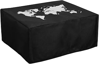 kwmobile Dust Cover Compatible with Epson EcoTank ET-2850 / EcoTank ET-2856 - Printer Case - White/Black - Travel Outline