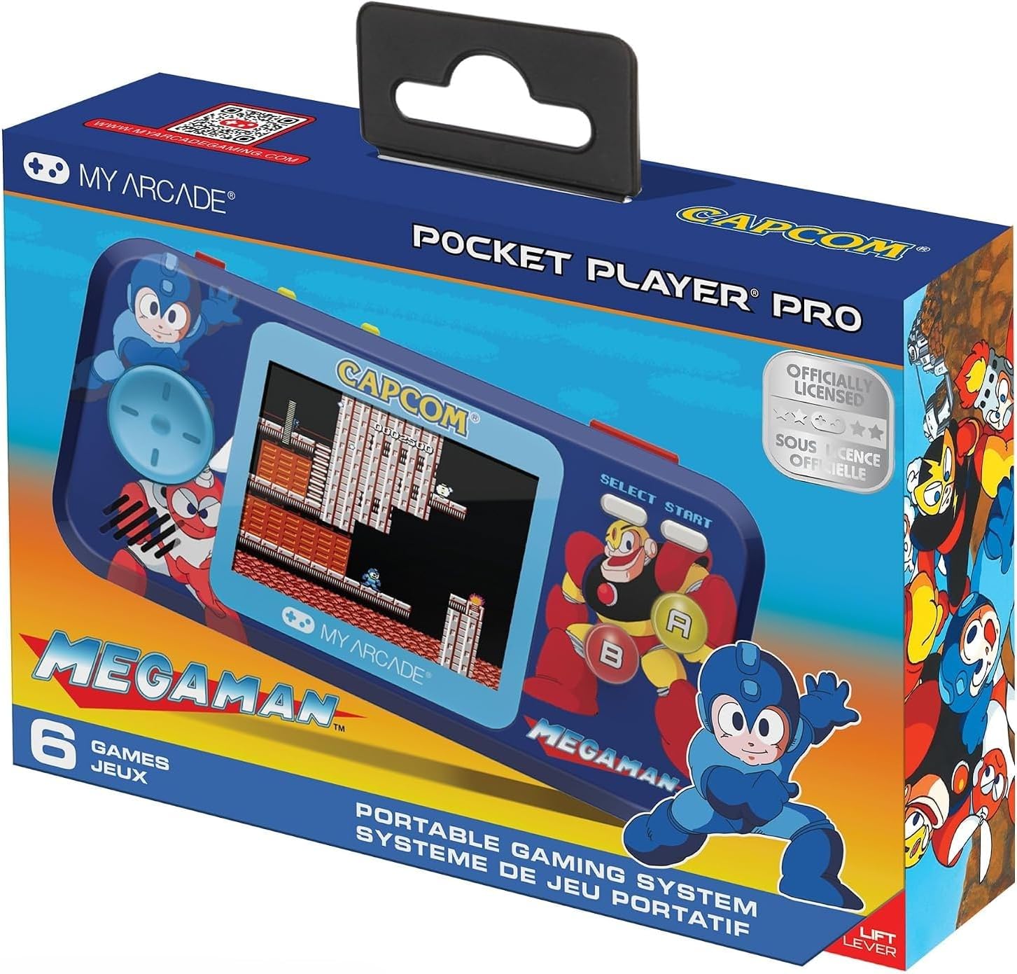 My Arcade Megaman Pocket Player Pro: Portable Video Game System with 6 Games, 2.75" Color Display, Ergonomic Design