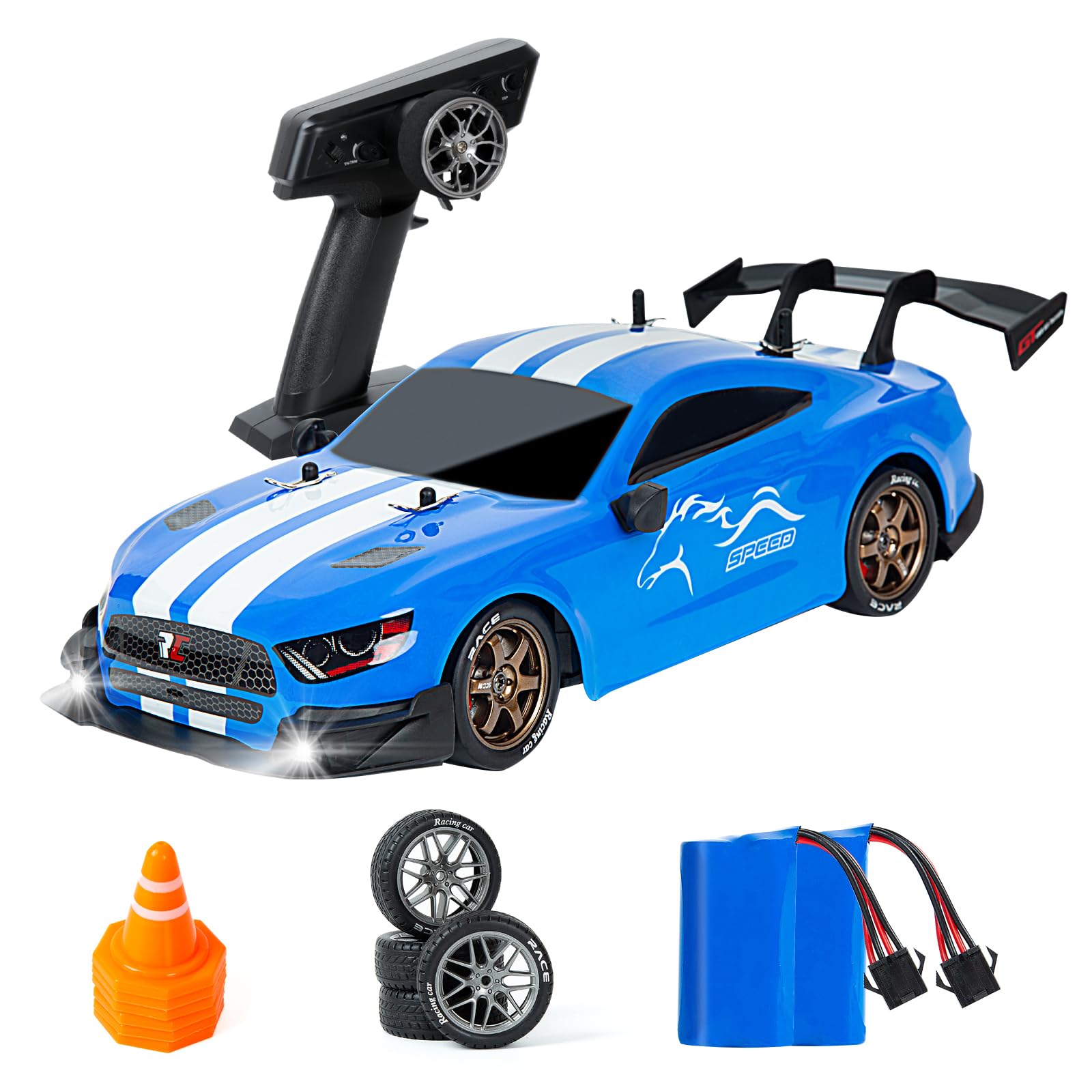BORSTOYPRO RC Drift Car, 1:14 Remote Control Drift Cars with Proportional Steering and Throttle 4WD GT Drift RC Cars with Gyros Drifting Car Toy for Adults Boys Kids