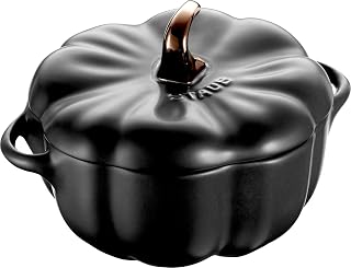 STAUB Matte Black Petite Ceramic Pumpkin Baking Dish