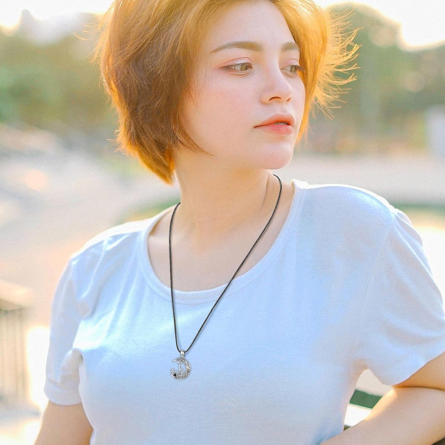 Vito Wiccan and Greek Goddess Necklace for Women Men, 925 Sterling Silver Lilith/Triple Moon/Earth Mother/Chaos Star/Witches Knot/Nyx Goddsess Pendant, Witchcraft Withc Jewelry Gift, 20"/24" - Image 6