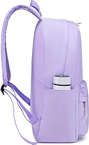 Miniatura 8 de LOIDOU Mochila para la escuela, adolescentes, niñas, niños, mochila casual, ligera, para estudiantes de secundaria, universidad, Púrpura, Casual