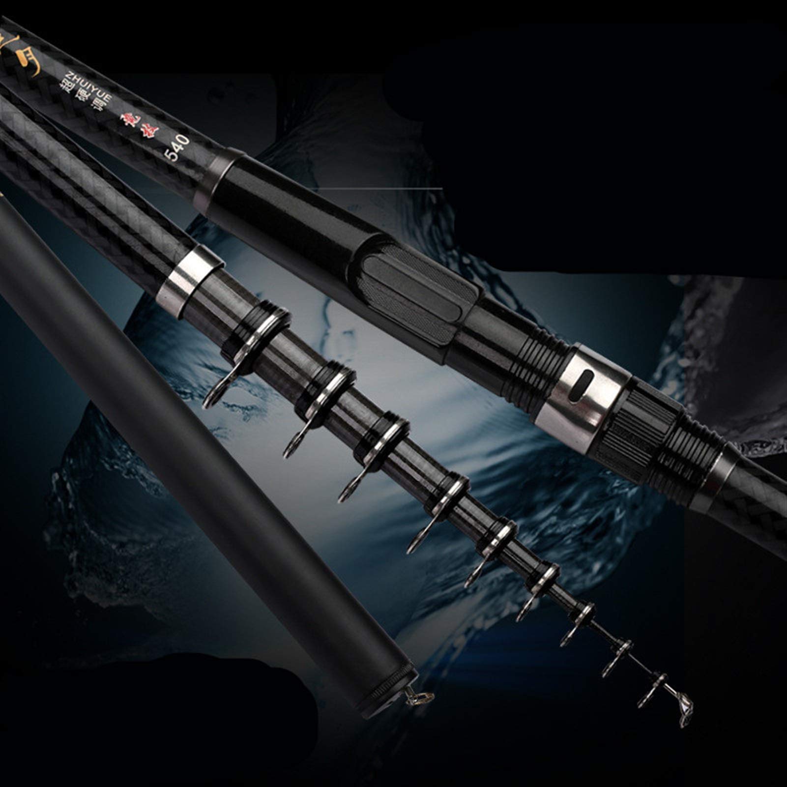 Caña para mar, caña de pescar de carbono Rock Fishing 3,6 m 4,5 m 5,4 m 6,30 m 7,2 m mar ultraligera rígida (4,5 m)
