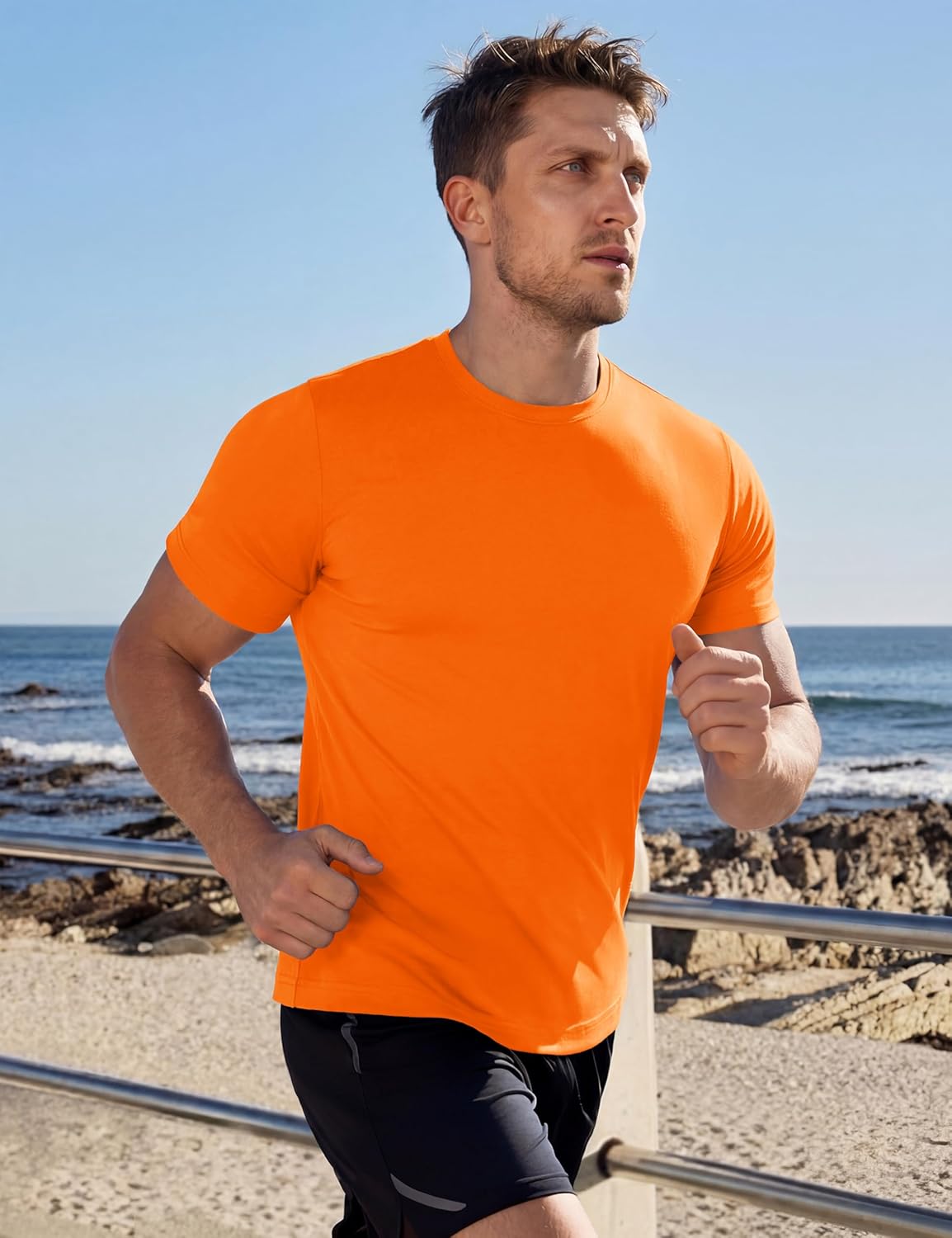 MAGCOMSEN Men's Workout Shirts Dry Fit Short Sleeve Shirts UPF 50+ Moisture Wicking Athletic Swim Tshirt Running Gym Fishing - Image 3