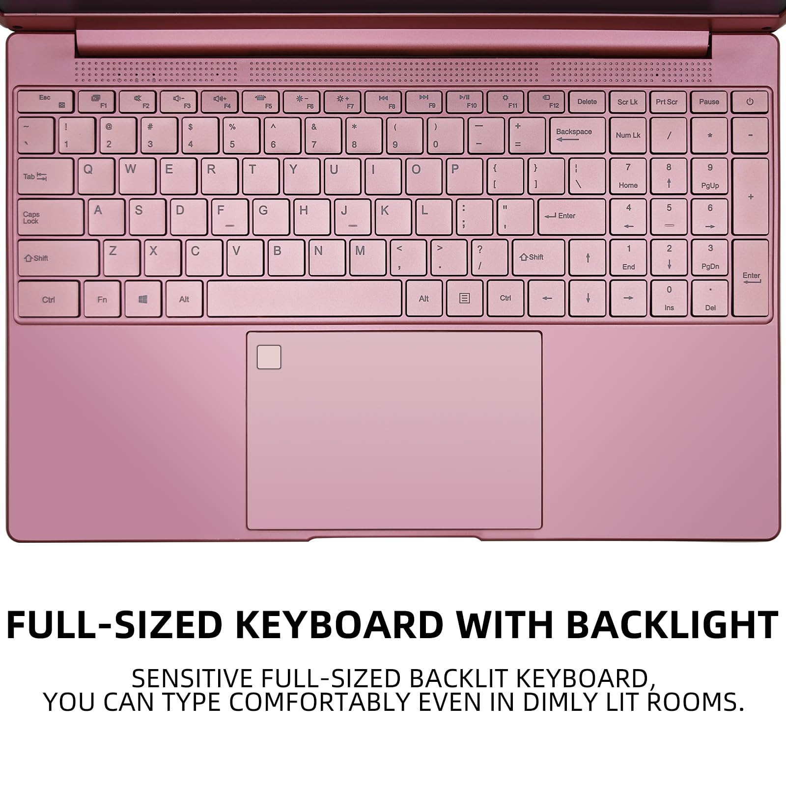 AKEDA PC Portatile 15,6 Pollici Rosa – Laptop Leggero con Processore N95, 16GB RAM, SSD 1TB, Schermo FHD IPS, Tastiera Retroilluminata, Ideale per Studio e Lavoro Legger(Tastiera UK+pellicola IT)