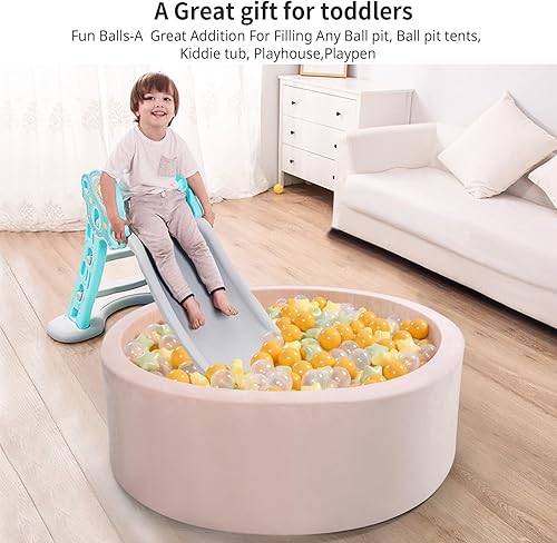 Miniatura 4 de Pelotas de bolas  100 bolas de plástico sin ftalatos y BPA, a prueba de aplastamiento, bolas de estrés, juguete divertido con bolsa de