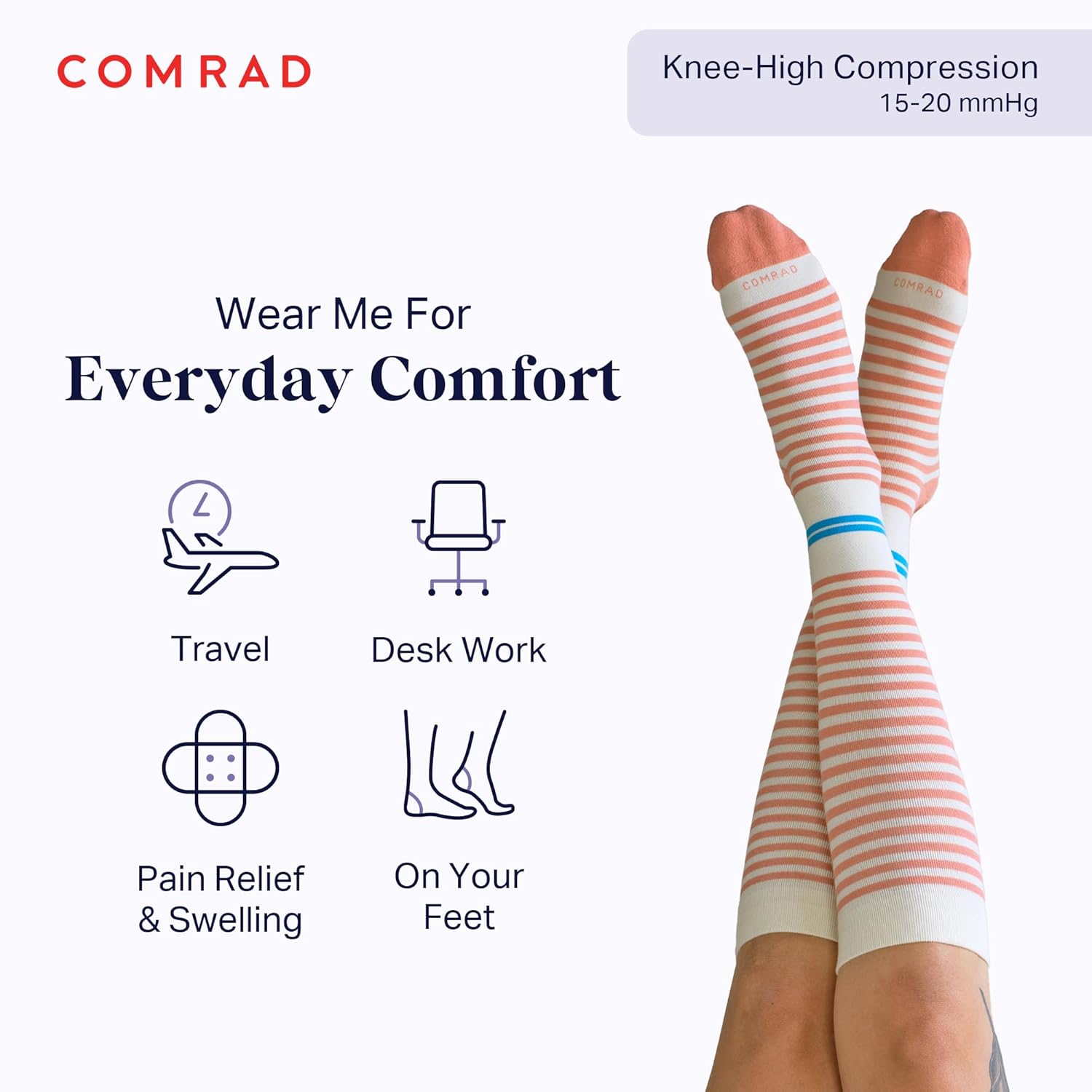 CloudCotton Compression Socks - Black/Grey - Image 3