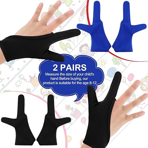Miniatura 2 de Jiuguva 4 guantes protectores para chupar el pulgar para niños, guantes masticables transpirables para mayores de 12 años (negro, azul)