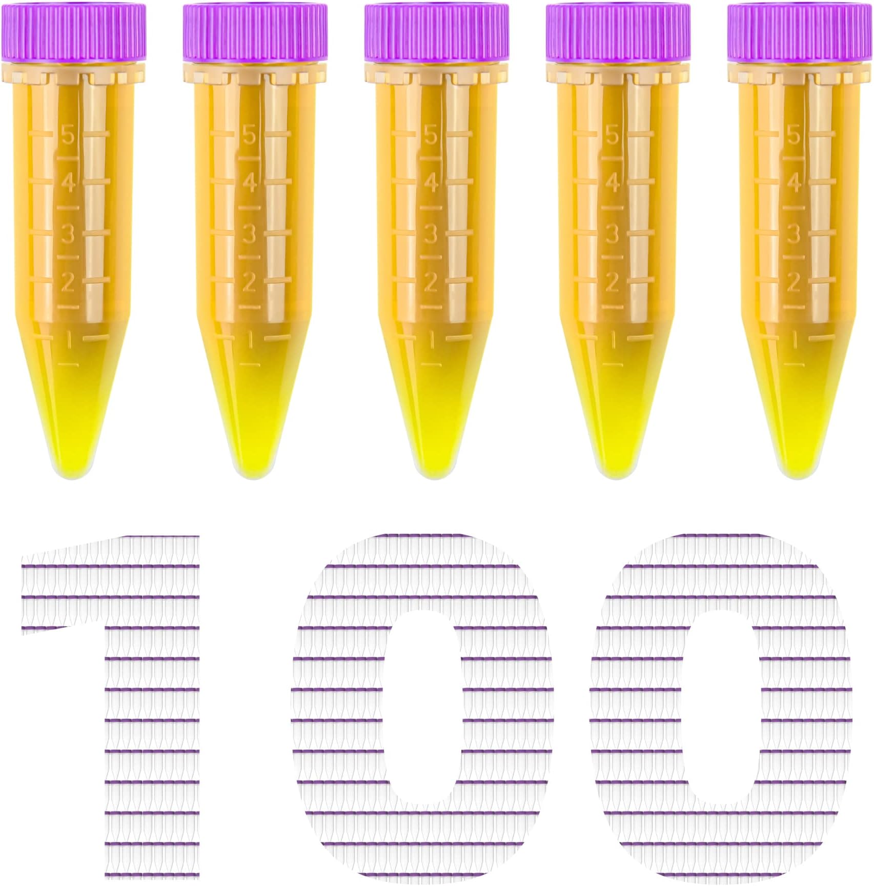 - LABALPHA Conical Centrifuge Tubes 5ml with Screw Caps, Polypropylene Centrifuge Tubes with Graduated and Write-on Spot,100Pcs