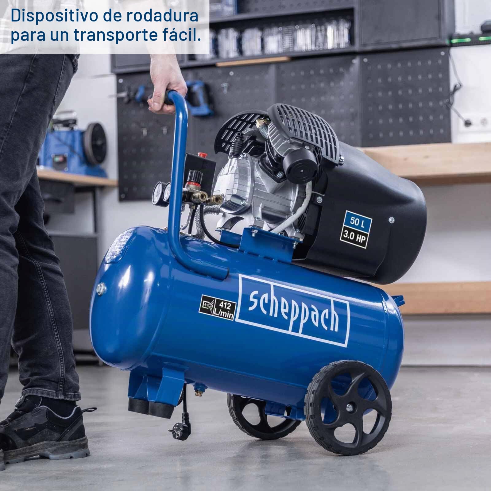 Scheppach - 5906102901 - HC53DC Compresor de Aire de 2 cilindros. 2200W 3CV 50L