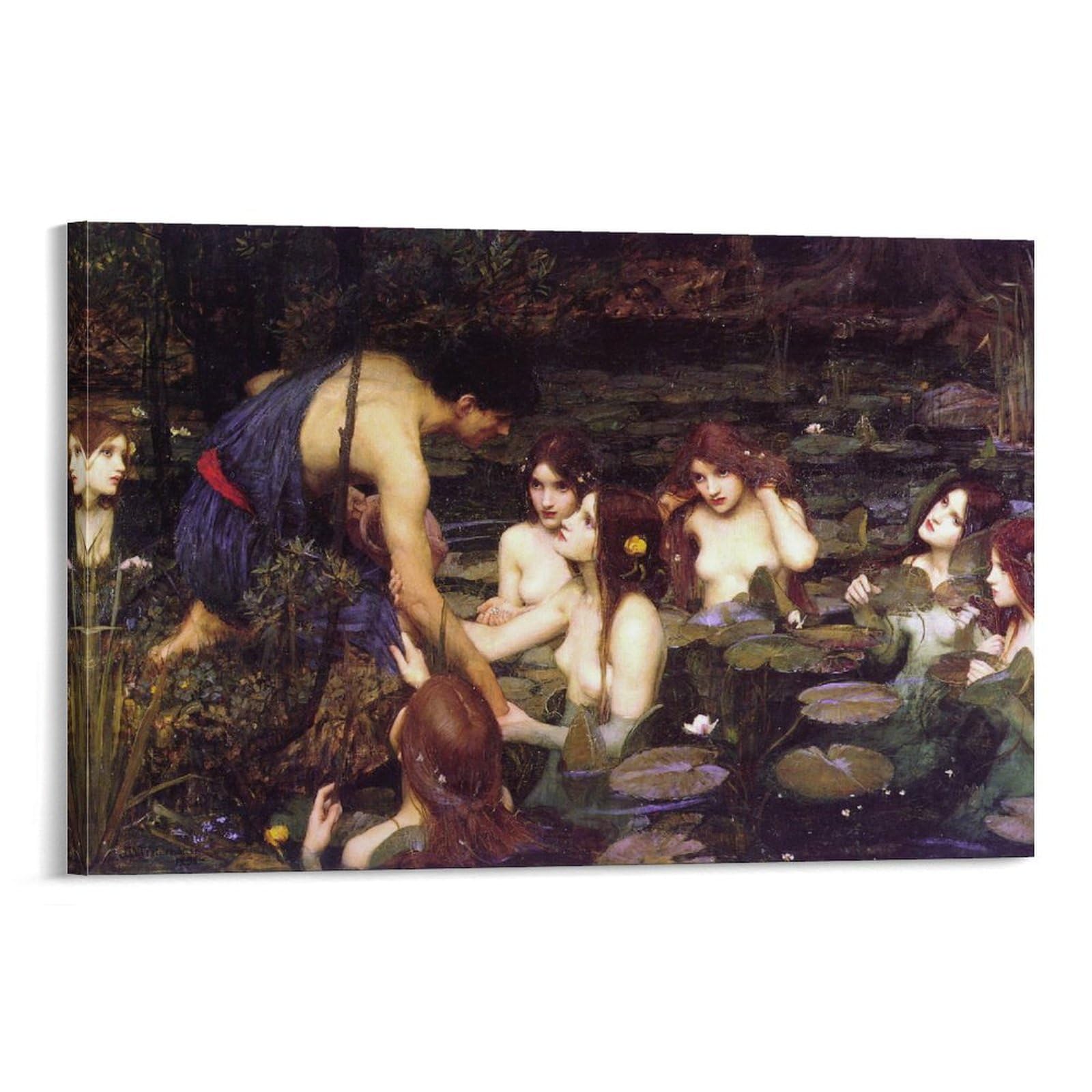 John William Waterhouse Prints 《Hylas And The Nymph》 Wall Art Poster Canvas Art And Wall Art Picture Print Modern Family Bedroom Decor 08x12inch(20x30cm)