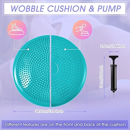 Miniatura 9 de Meooeck Juego de cojines inflables para niños sensoriales con 3 cápsulas de equilibrio y 4 bolas de masaje con puntas, almohadillas de asiento para