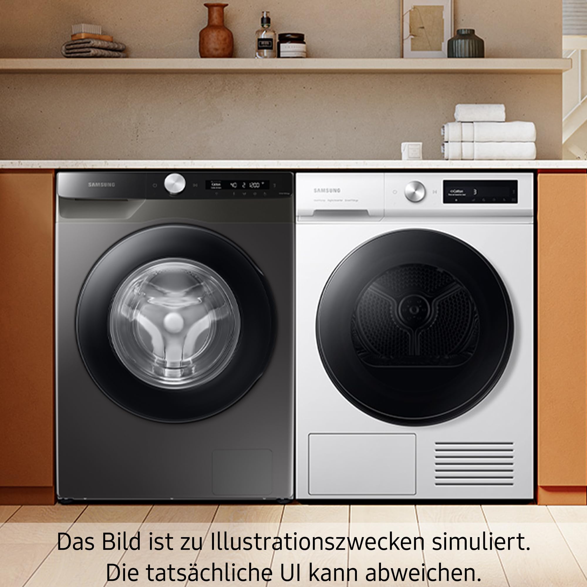 Samsung Waschmaschine 9 kg 1400 U/min A Ecobubble WiFi SmartControl Weiß/Schwarz WW9ECGC04AAEEG