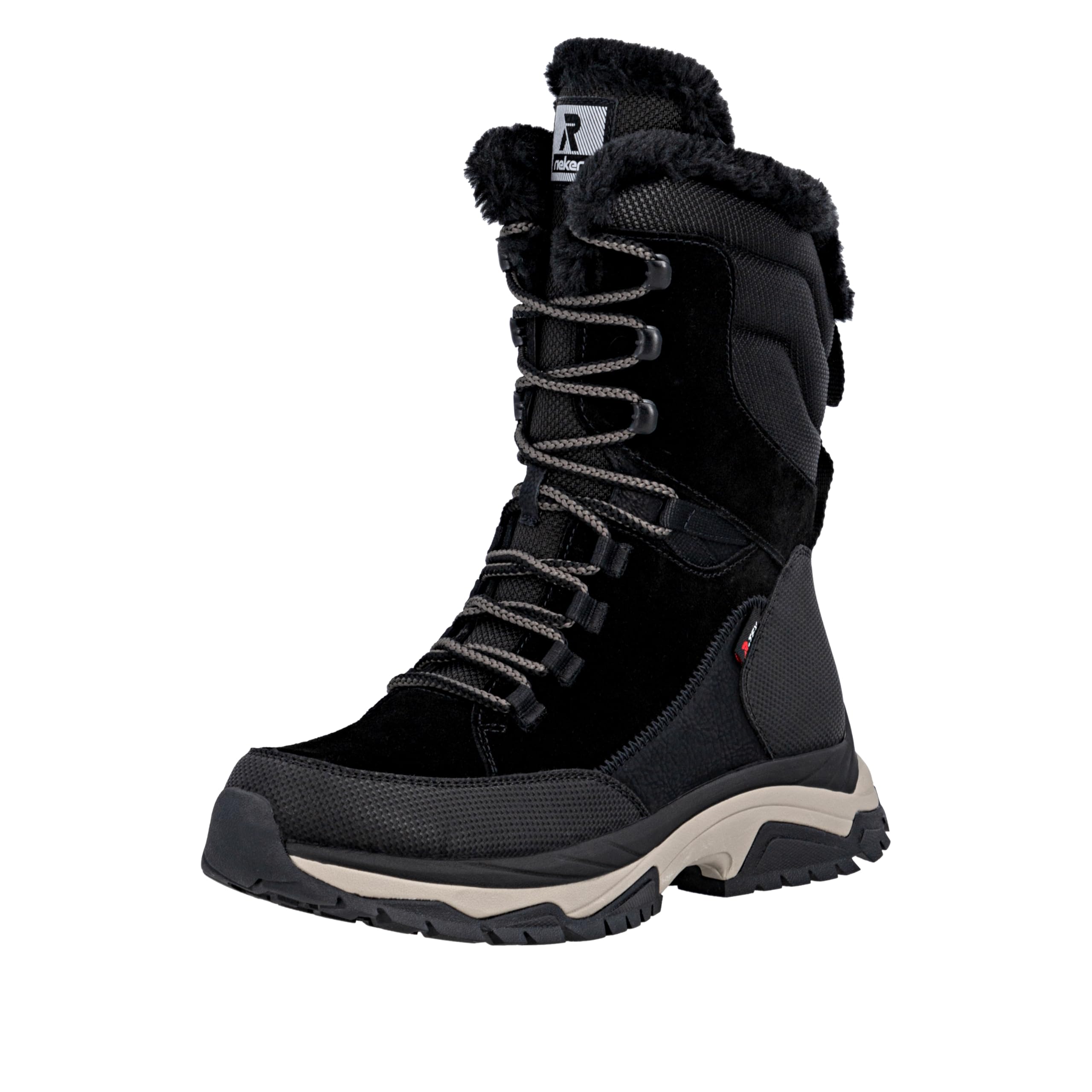 Rieker Women's W3972 Lace-up Boots, Black, 3.5 UK