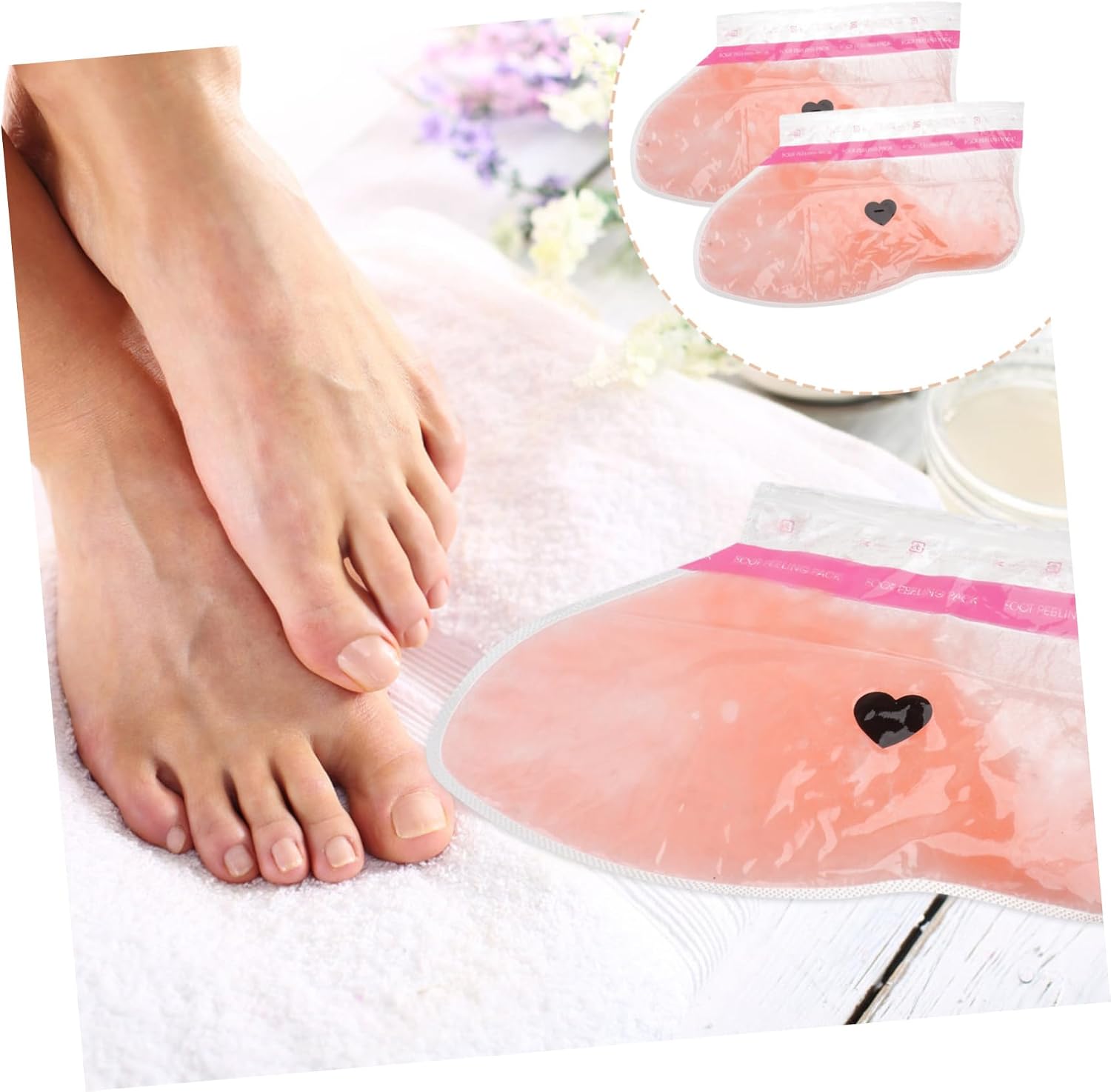2pairs Peach Hand Foot Wax Therapy Covers of Moisturizing Wax Films for Spa-Like Treatment for-Home Care Relaxation Softening Foot Care Supplies