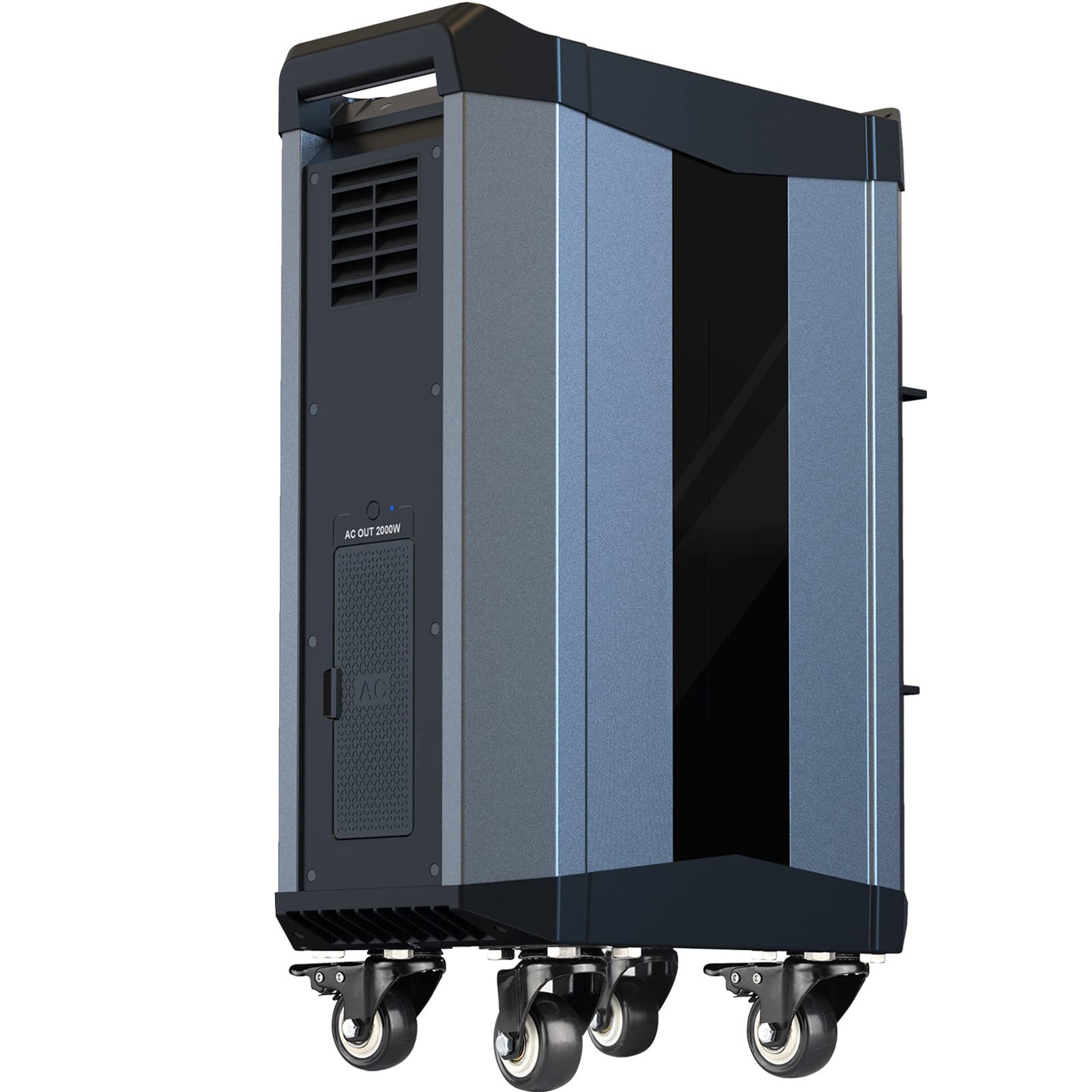 BONAD Estación de energía portátil 2515Wh,batería LiFeP04 de 2000W(4000W Pico),Salida de 3×AC220V,Estilo Maleta Trolley,generador Solar para Aire Libre/caravanas/doméstico