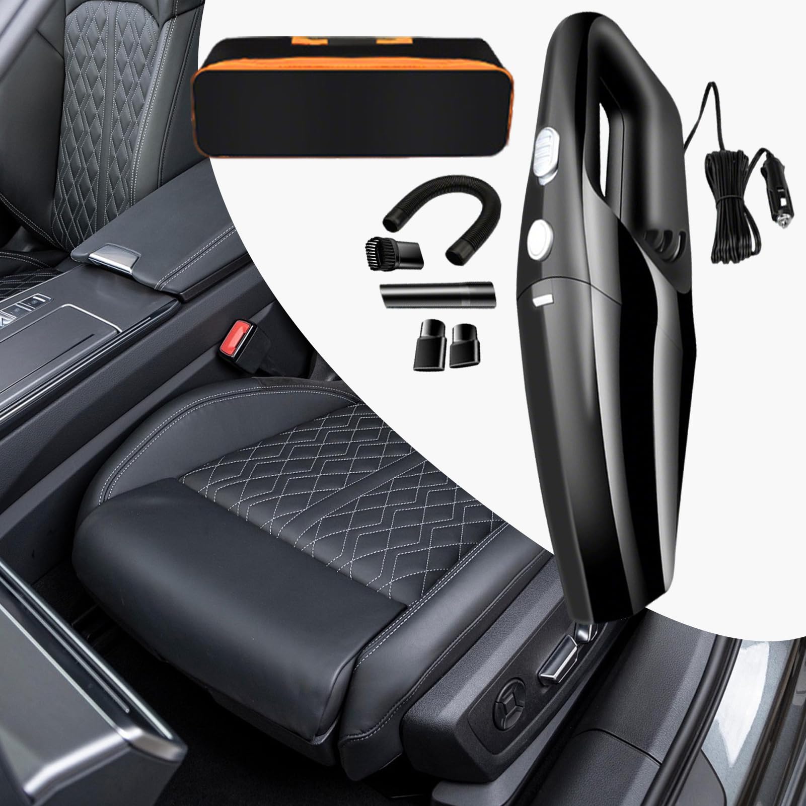 Genérico Car Vacuum, Electric Air Duster, Portable Blower, Cordless Automobile Recargable Detailing Noise Reduction Quick Cleanup for Kitchen Vehicle Computer Desktop, 11,81 x 3,54 x 2,36 pulgadas