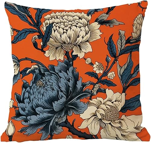 Vista 891 de ArogGeld Chinoiserie - Fundas de almohada escénicas asiáticas, estilo asiático, funda de almohada azul y verde Kelly, funda de cojín para decoración