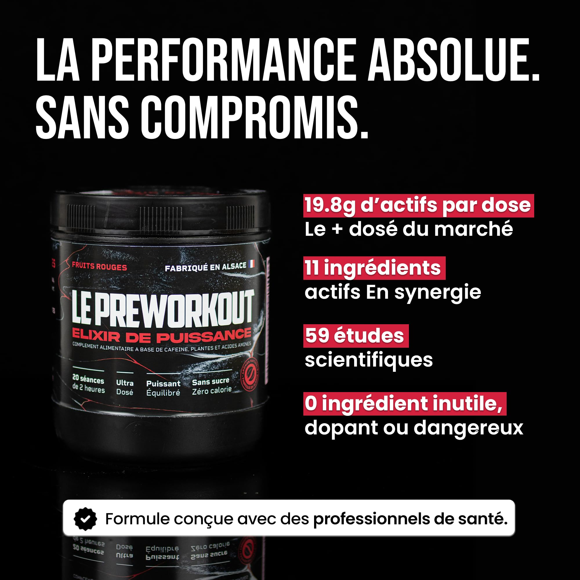Elixir de Puissance | Fabriqué en Alsace | 2h d'Énergie Intense Sans Crash | Booster Pré-Entraînement Force, Endurance, Focus | Citrulline 8g | Rhodiola & Ashwagandha | Cola Citron