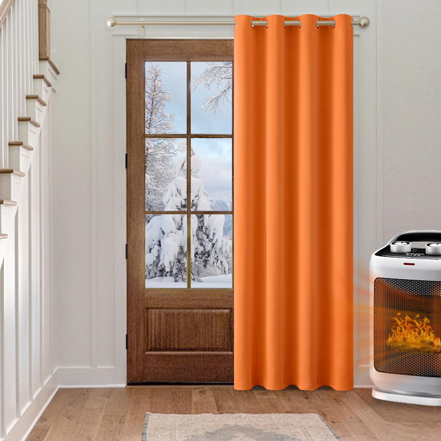 MIULEE Verdunklungsvorhänge Thermovorhang mit Ösen Blickdicht Orange