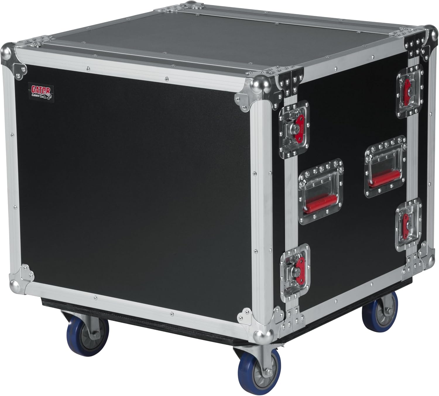 Gator Cases G-TOUR Road Ready Shock Rack Case with Heavy Duty Casters and Tour Grade Hardware; 17" Rackable Depth, 8U (G-TOUR SHK8 CAS)