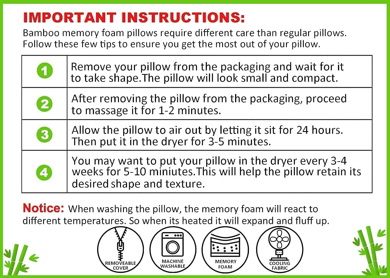 Bamboo Full Body Pillow for Adults - Cooling Shredded Memory Foam Long Pillow for Sleeping, Removable and Washable Hypoallergenic Bamboo Pillow Cover : Home & Kitchen