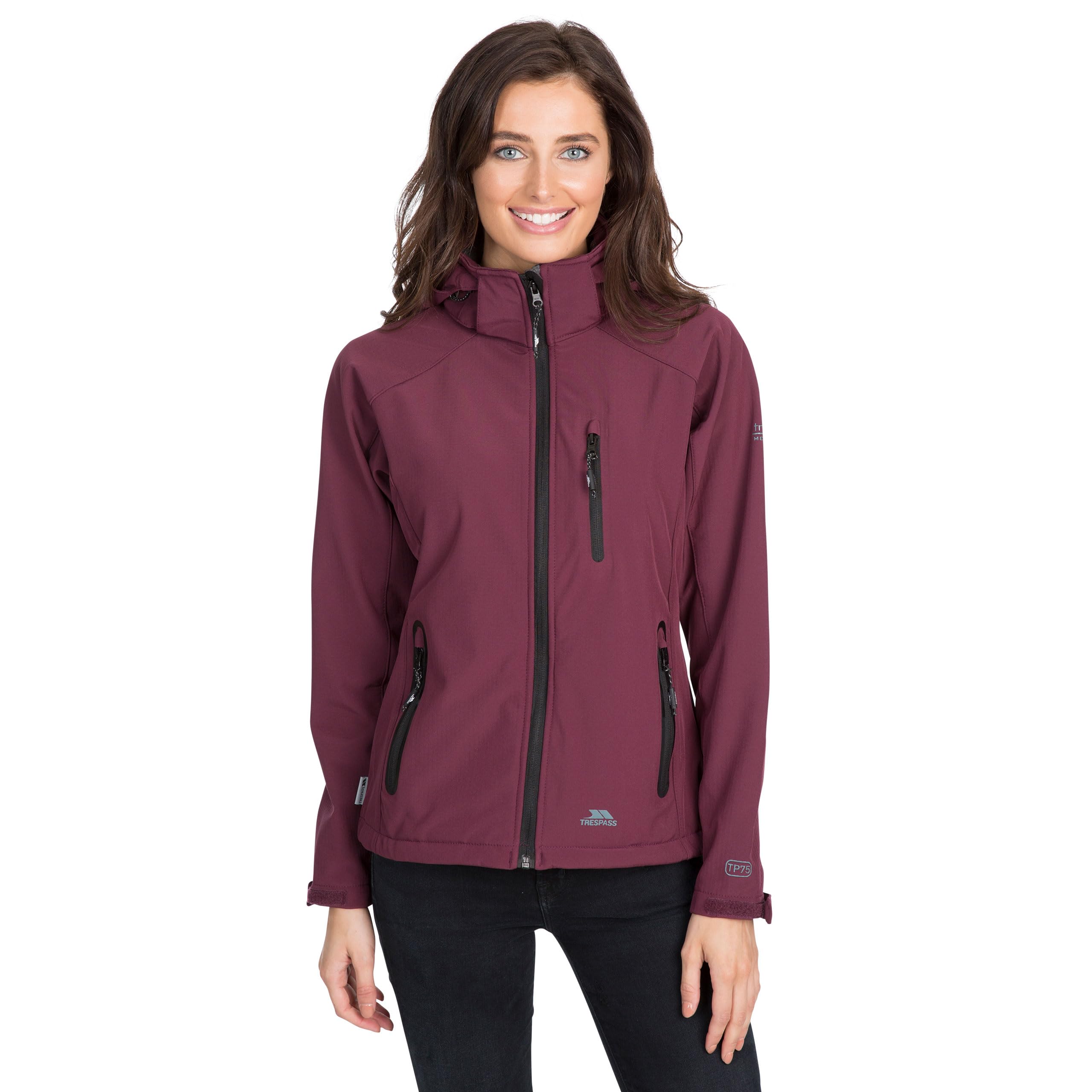 Trespass Bela II - Carcasa Suave Impermeable Chaqueta con capucha extraíble Mujer
