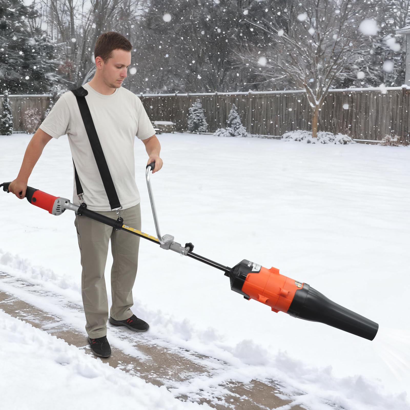 2 en 1 barredora eléctrica soplador 55 cm enchufe UE jardín follaje nieve | Con mango largo,Cerdas densas,Extraíble,Ventilación