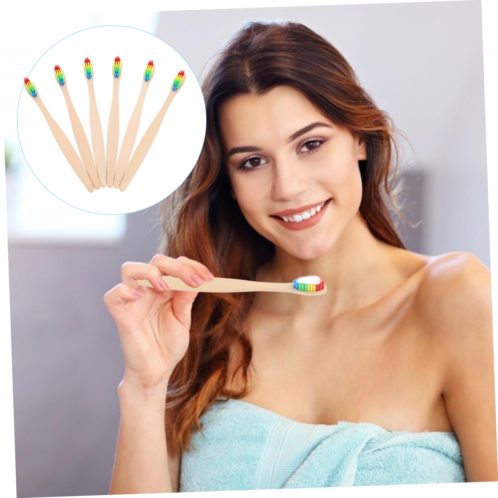 Healeved 30stücke Teiliges Aus Bambuszahnbürsten Mit Sanften Borsten Für Effektive Zahnpflege Umweltfreundliche Reisezahnbürsten Regenbogenfarben Für Haushalt Und Unterwegs