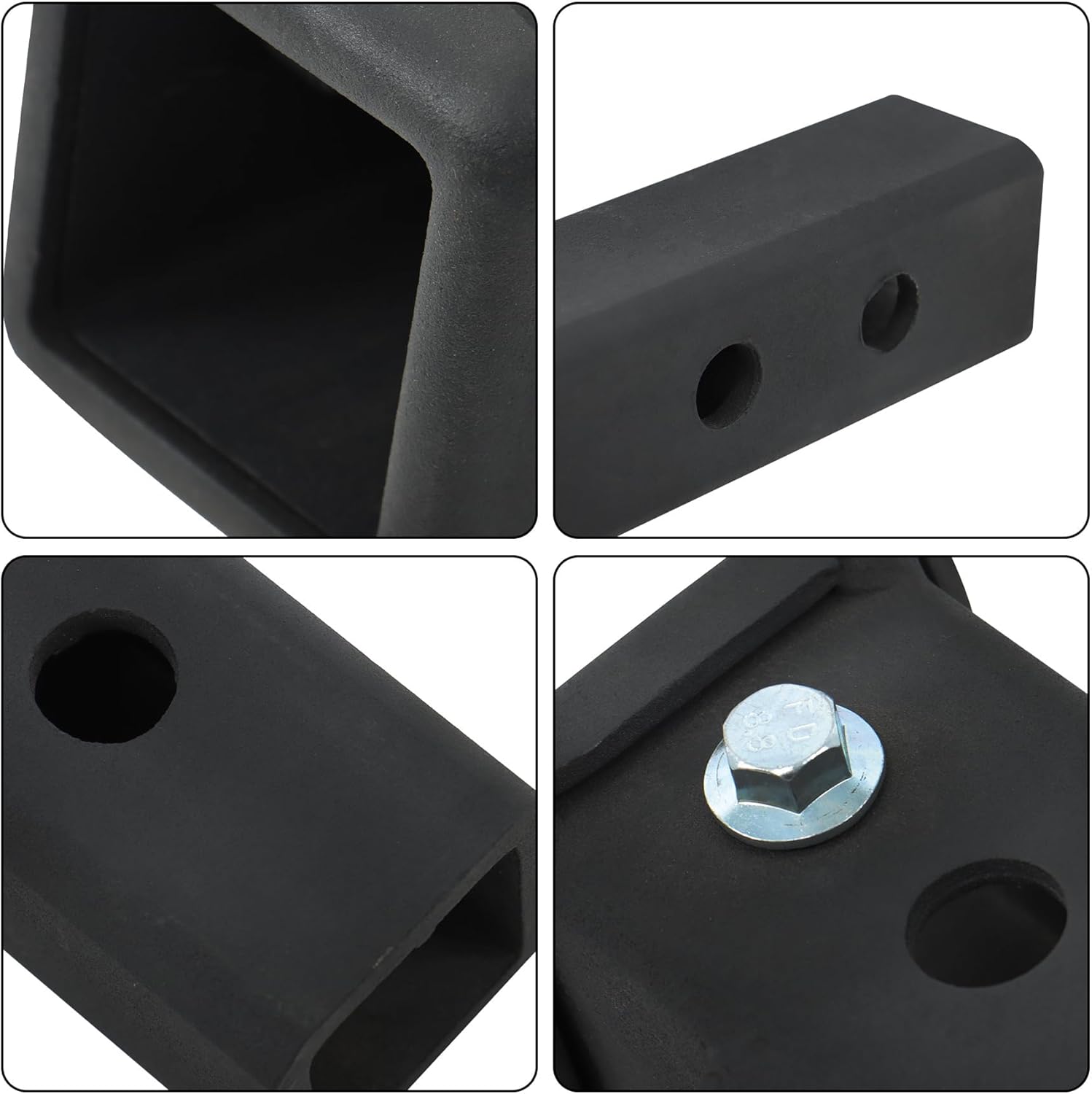 Trailer Hitch Extender for 2 Inch Receiver 2 inch Shank 7 9 Extension Length 7500lbs Capacity with 5/8 Hitch pin with 2 Inch Rise or Drop Black